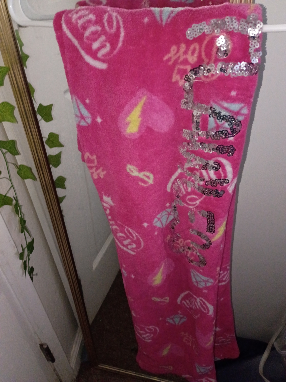 dELiA*s Hot Pink Pajama Pants 🩷 with Silver Glitter Logo